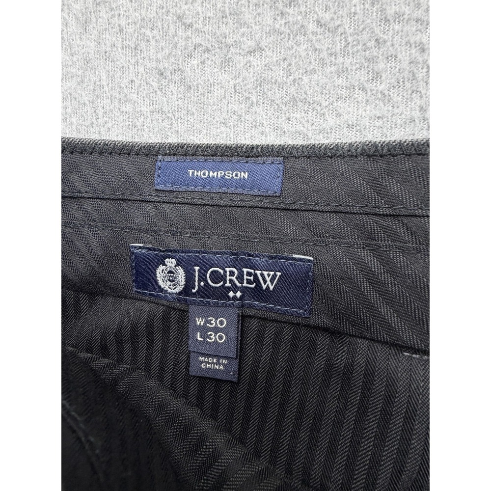 J.Crew Thompson Dress Pants Mens 30x30 Gray Wool Flat Front Lined Office Wear - Picture 8 of 11